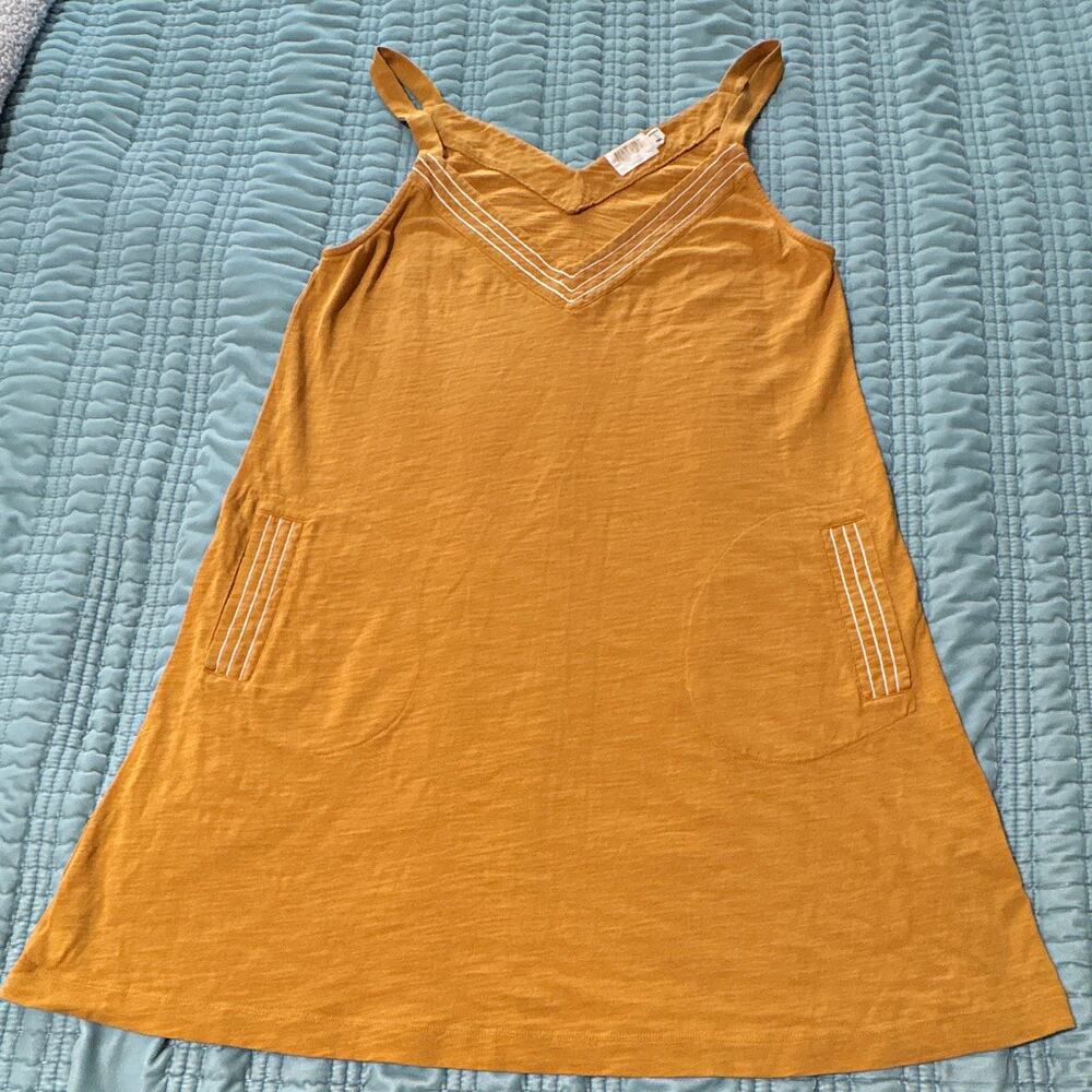 Nation L V-Neck Sleeveless Midi Dress, 100% Cotton, Pockets, EUC, boho, peasant